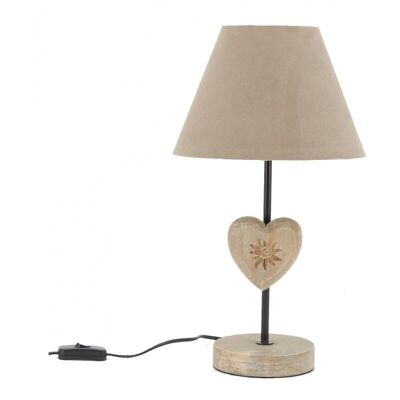Lámpara de mesa en metal y madera Coeur-NLA3180