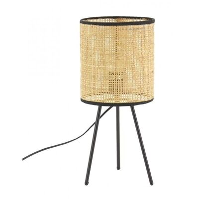 Bedside lamp in metal and caning-NLA3240