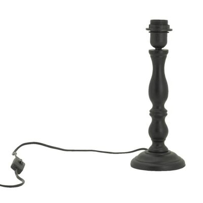 Pied de lampe en bois teinté noir-NLA3400