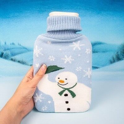 Botella de agua caliente de muñeco de nieve