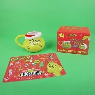 Juego de Taza y Rompecabezas Grinch