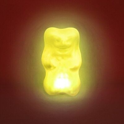 Lámpara ambiental HARIBO con forma de oso dorado