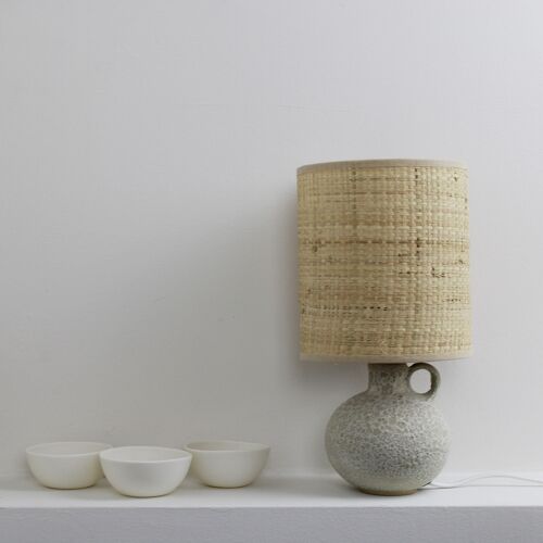 Bottle lamp with Raffia shade - Moon from the Planet Coll.