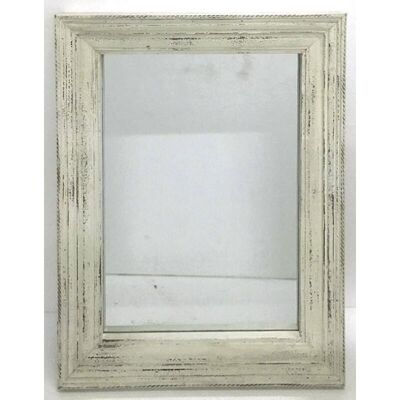 Aged white wood mirror-NMI1320V
