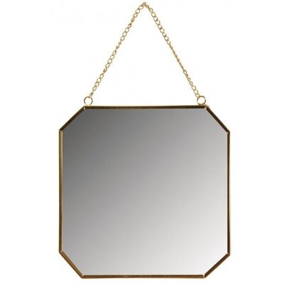 Square mirror in gold lacquered metal-NMI1680V