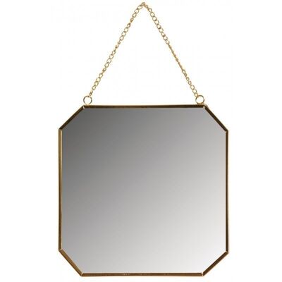 Miroir carré en métal laqué doré-NMI1680V