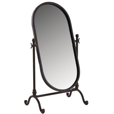 Standing mirror in lacquered metal-NMI1690V