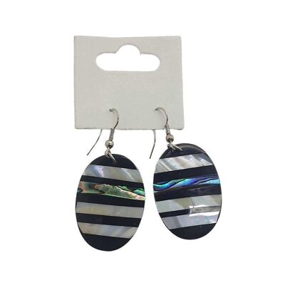 Vie Naturals Zebra Oval Seashell Earring