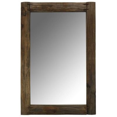 Rustic recycled wood rectangular mirror-NMI1970V