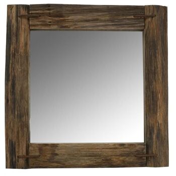 Miroir carré en bois recyclé rustique-NMI1980V
