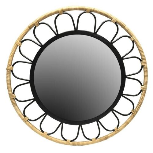 Miroir en métal et rotin-NMI2050
