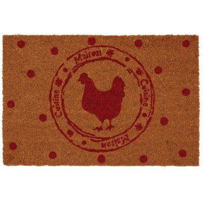 Paillasson poule et pois rouge-NPA1990