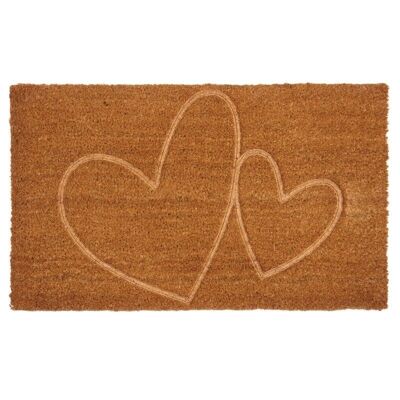 Heat-pressed double heart doormat-NPA2040