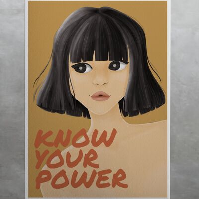 Kennen Sie Ihre Macht - Asian Feminist Self Empowerment Wandkunst