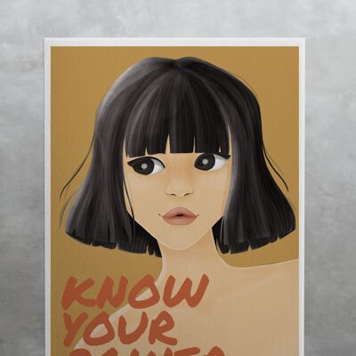 Connaissez votre pouvoir - Art mural d'autonomisation féministe asiatique