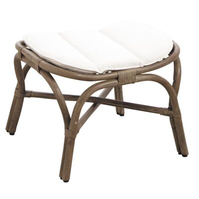 Puf rattan gris vintage-NPO1350C