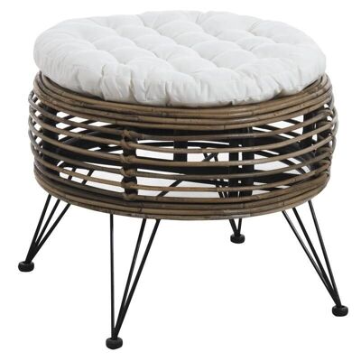 Mississippi stool in gray poelet and metal-NPO1380C