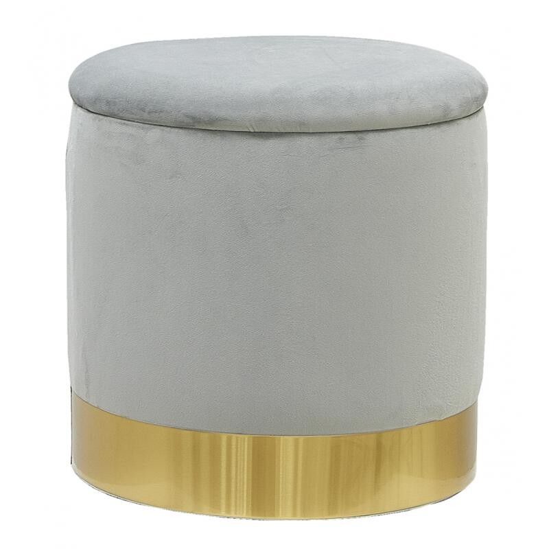 Pouf contenitore in velluto grigio-NPO1521