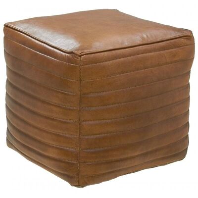 Leather cube pouf-NPO1560