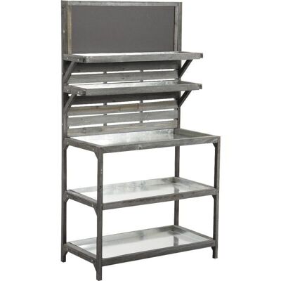 Display stand in wood and zinc-NPR1460