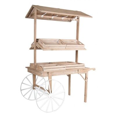 4 Seasons pine cart with 8 storage compartments-NPR1720