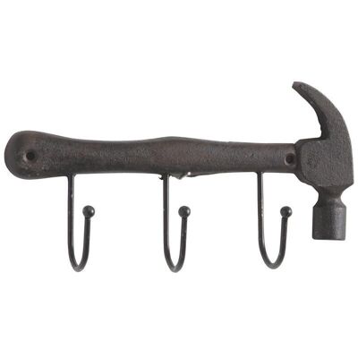 Hammer coat hook 3 cast iron hooks-NPT1260