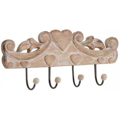 Mango wood coat hook 4 hooks-NPT1370