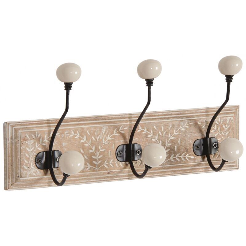 Perchero 3 ganchos patrón doble hoja-NPT1473