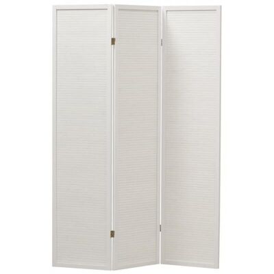Screen in white lacquered pine and bamboo-NPV1720