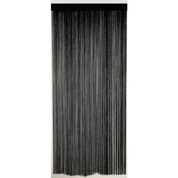 Rideau de porte en polycoton noir-NRI1480