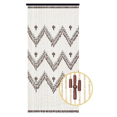 Wooden door curtain with ethnic pattern-NRI1960