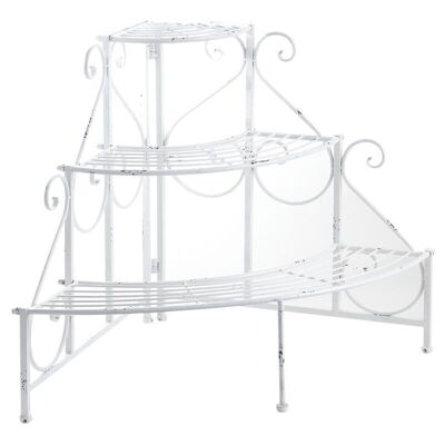 Pot holder shelf in aged white metal-NSE1570