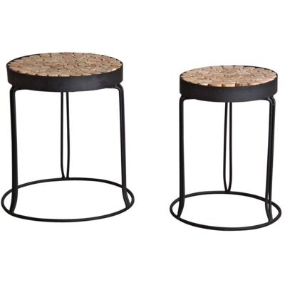 Round metal and wood stands-NSE170S