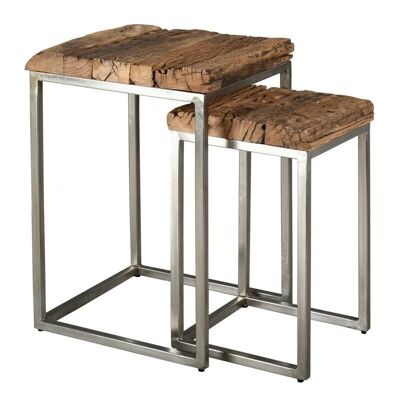 Solid wood and brushed steel stands-NSE197S