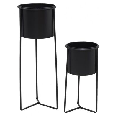 Black metal flowerpots-NSE202S