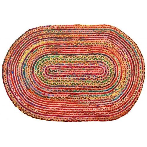 Tapis oval coloré en jute et coton-NTA2042