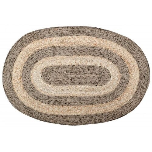 Tapis ovale en jute naturelle et teintée-NTA2060