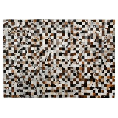 Tappeto a mosaico in pelle bovina-NTA2130