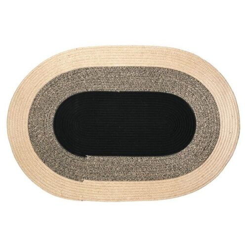 Tapis oval en jute naturelle et teintée-NTA2140