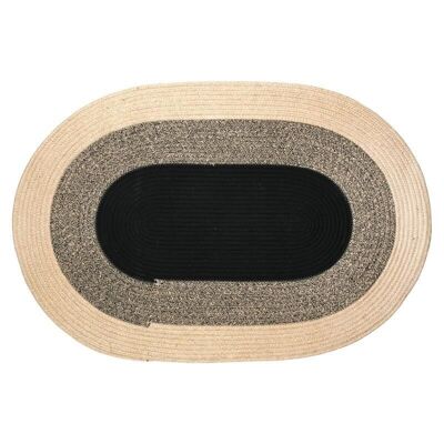Natural and dyed jute oval rug-NTA2140