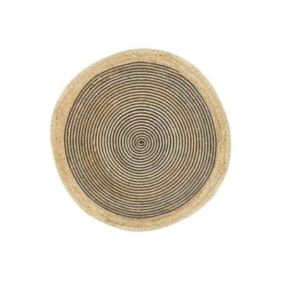 Round rug in jute and black cotton-NTA2252