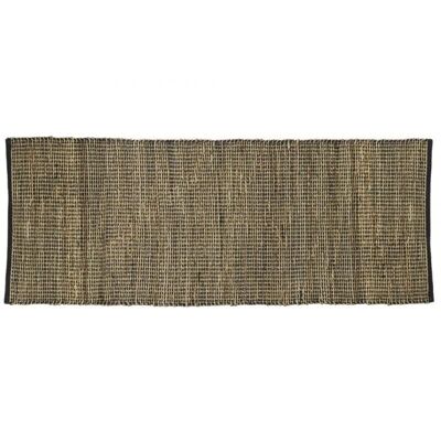 Rechteckiger Teppich aus Jute und schwarzer Baumwolle-NTA2280