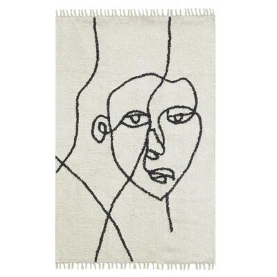 Cotton rug Abstract face-NTA2312