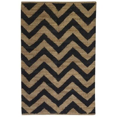 Natural and black jute rug-NTA2610