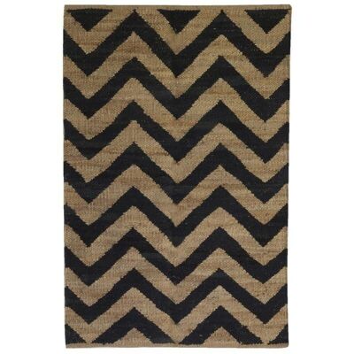 Tapis en jute naturel et noir-NTA2610