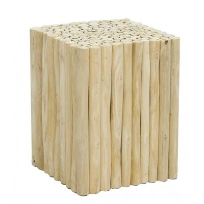Square stool in recycled teak-NTB1440