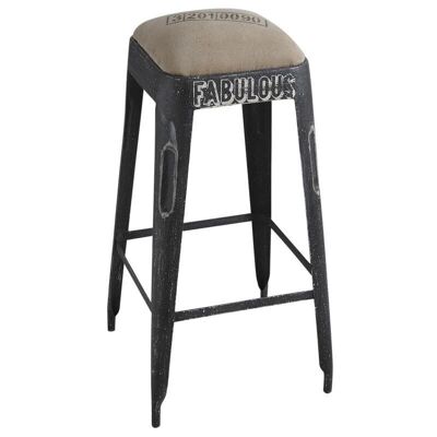 Aged black metal bar stool-NTB1580C