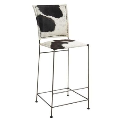 Bar stool in cowhide and metal-NTB1600C