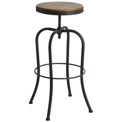 High swivel stool in metal and wood-NTB1720