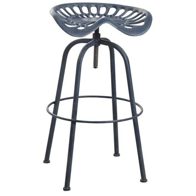 Antique Blue Metal Swivel Tractor Stool-NTB1733